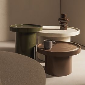 Konferencijski stolić Chia, 70 cm, bijeli, sjajni