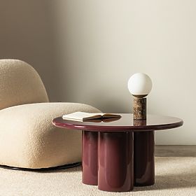 Konferencijski stolić Everett 80 cm, burgundy, sjajni, lectus