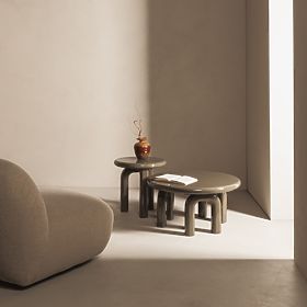 Konferencijski stolić Flambe 80 cm, zeleni/sivi, sjajni