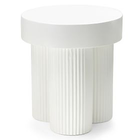 Konferencijski stolić Salerno 45 cm, okrugli, bijeli, s urezima, lectus