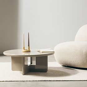 Konferencijski stolić Vinto 80 cm, bež, sjajni, lectus