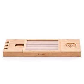 Kupaonski dodaci MELEDYN svijetlosmeđe boje u boho stilu, samostojeći za unutarnju upotrebu homede