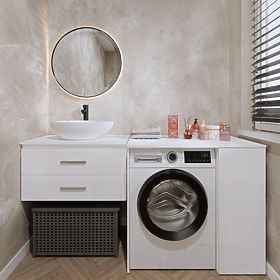 Kupaonski Ormarić za Perilicu s Vratašcima POLA NP 1D BIJELA 2 Police