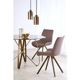 LUNGO stol zlatni antikni / smeđi (2p=1ks), Halmar