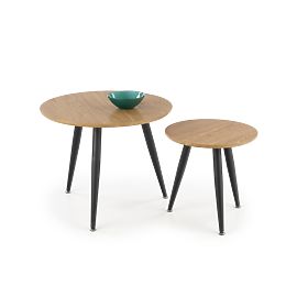 MENTONA 2, set od 2 klupe, zlatni hrast/crna (2 kom=1 set)