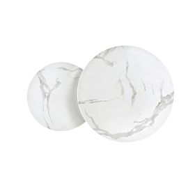 MERCURY 2 set 2 klupa, okvir - srebrni, staklo - bijeli mramor (1p=1kom), Halmar