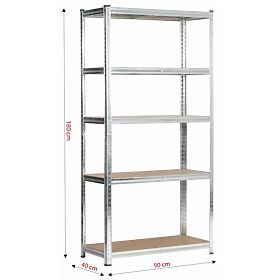 METALNA POLICA 90x40x180 SREBRNA