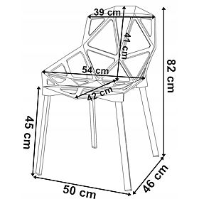 Moderna čipkasta stolica VECTOR crna