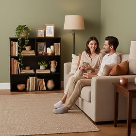 Moderni samostojeći regal za dnevni boravak i spavaću sobu 3 razine crni ModernHome, MODERNHOME