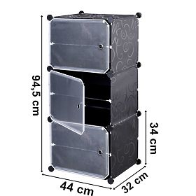 Modularni ormar za cipele Pola crna