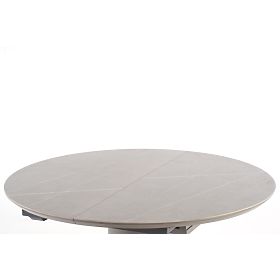 MUSCAT proširivi stol ploča - sivi mramor, noga - svijetlo siva / zlatna