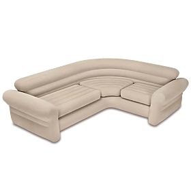Nafukajući kutna sofa za četiri osobe 257x203x76 cm bež INTEX 68575
