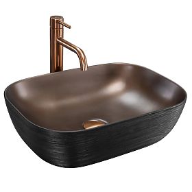 Namještajni umivaonik Rea Belinda COPPER BRUSH / Crna