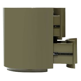 Noćni ormarić s ladicama Vena, zeleno/sivi, zaobljen, sjajni