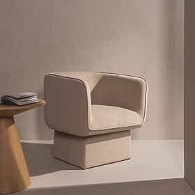 Okretna stolica One svijetlo bež, velur, lectus