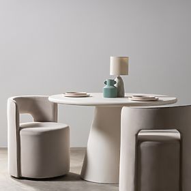 Okretna stolica Raval bež, baršunasta, zaobljena