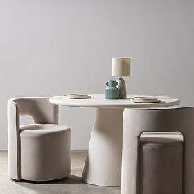 Okretna stolica Raval bež, baršunasta, zaobljena