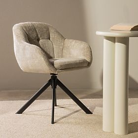 Okretna stolica Santos svijetlo bež/crne noge, lectus