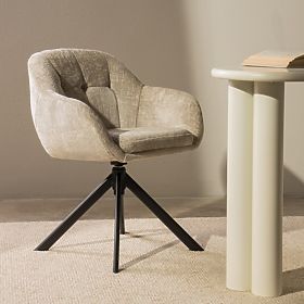 Okretna stolica Santos svijetlo bež/crne noge, lectus