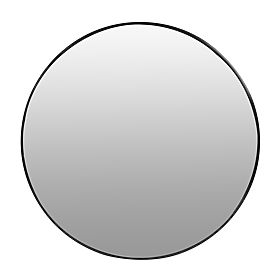 Okruglo zidno ogledalo 80 cm viseće moderni crni okvir aluminij ModernHome