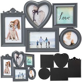 Okvir za fotografije CORAZON 5 fotografija sivi