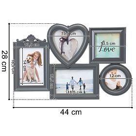Okvir za fotografije CORAZON 5 fotografija sivi