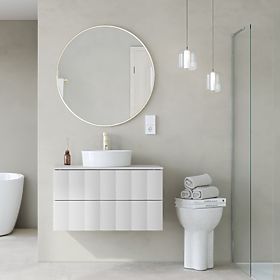 Ormarić ispod umivaonika na ploči Grita 80 cm, bijela, valovita prednja ploča