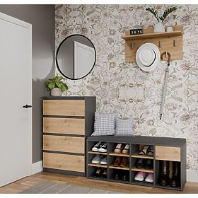 Otvorena cipelar ormarić TALLIN ANTRACIT HRAST ARTISAN za predsoblje