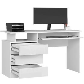 PISAĆI STOL CLP 135cm PK BIJELI / BIJELI SJAJ