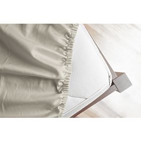 Pamučna mikroplišna plahta - 160-180x200 cm - prirodna