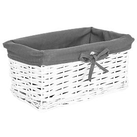 Pleteni koš 30x20x15 cm - bijelo-sivi