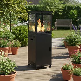 Plinski grijač radijator 13 kW stakleni za vrt patio regulator vulkansko kamenje