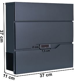Poštanski sandučić za pisma Vidar antracit s natpisima