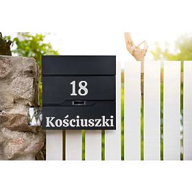 Poštanski sandučić za pisma Vidar crni s natpisima