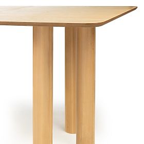 Proširivi stol Loa 140-200 cm, hrastov furnir, prirodni, bukovo drvo, zaobljen