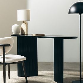 Radni stol/konzola Pauline 140 cm, crna, letvice, lectus