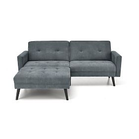 Kauč na razvlačenje CORNELIUS s funkcijom kutne garniture, pepeljasti, Halmar