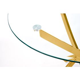 RAYMOND stol, ploča - prozirna, noge - zlatne (2p=1ks)