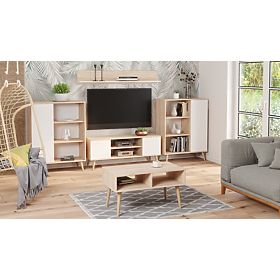 Regal ormar Fondi hrast sonoma - bijela, skandinavska