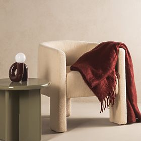 Relaksacijska fotelja Lorraine, bež, boucle