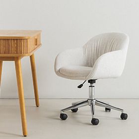 Rotirajuća stolica Oti, krem/kromirane noge