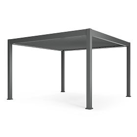 Samostojeća vrtna pergola Lumera od aluminija, 4x4 m, bioklimatska, LED rasvjeta, električna
