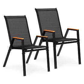Set 2x vrtna stolica komplet za terasu balkon crne MultiGarden, MultiGarden