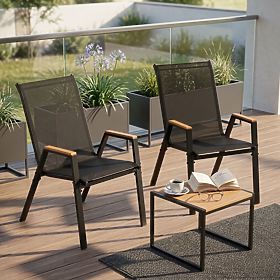 Set 2x vrtna stolica komplet za terasu balkon crne MultiGarden, MultiGarden