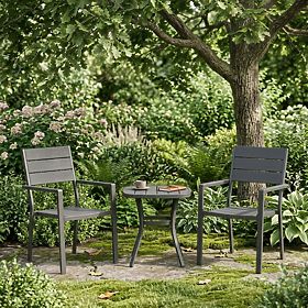 Set od 2 vrtnih stolica za terasu balkon čelik HDPE sive MultiGarden