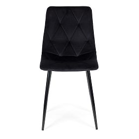 Set od 4 prošivenih baršunastih stolica za blagovaonicu i dnevni boravak - crne