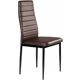 Set od 4 stolica od eko kože s visokim naslonom - smeđe, MODERNHOME