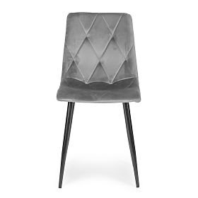 Set od 4 tapeciranih baršunastih stolica za blagovaonicu i dnevni boravak - sive, MODERNHOME