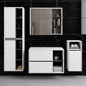 SET VISEĆEG KUPAONSKOG NAMJEŠTAJA S OTVORIMA VAMI BIJELA / GRAFITNO SIVA