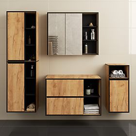 SET VISEĆEG KUPAONSKOG NAMJEŠTAJA S OTVORIMA VAMI HRAST CRAFT / CRNA